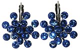 image for earring eurowire Magic Fireball blue sapphire antique silver