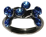 image for ring Magic Fireball blue sapphire antique silver (small)