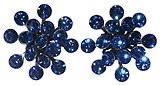 image for earring stud Magic Fireball blue sapphire antique silver (big)