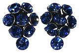 image for earring stud Magic Fireball blue sapphire antique silver (small)