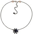 image for necklace pendant Magic Fireball blue dark indigo antique silver