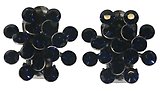 image for earring clip Magic Fireball blue dark indigo antique silver