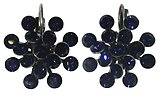 image for earring eurowire Magic Fireball blue dark indigo antique silver
