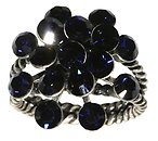 image for ring Magic Fireball blue dark indigo antique silver (big)