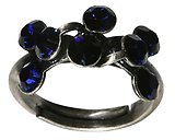 image for ring Magic Fireball blue dark indigo antique silver (small)