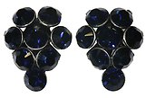 image for earring stud Magic Fireball blue dark indigo antique silver (small)