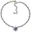 image for necklace Magic Fireball light blue light sapphire antique silver (1 flower in the centre; chain with tutui neckline)