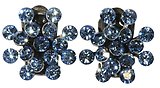 image for earring clip Magic Fireball light blue light sapphire antique silver