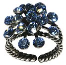 image for ring Magic Fireball light blue light sapphire antique silver (big)