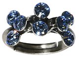 image for ring Magic Fireball light blue light sapphire antique silver (small)