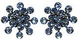 image for earring stud Magic Fireball light blue light sapphire antique silver (big)