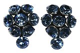 image for earring stud Magic Fireball light blue light sapphire antique silver (small)