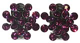 image for earring clip Magic Fireball dark rose fuchsia antique silver