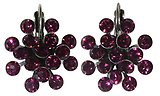 image for earring eurowire Magic Fireball dark rose fuchsia antique silver