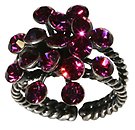 image for ring Magic Fireball dark rose fuchsia antique silver (big)