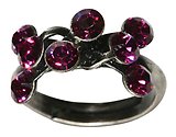 image for ring Magic Fireball dark rose fuchsia antique silver (small)