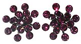 image for earring stud Magic Fireball dark rose fuchsia antique silver (big)