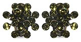 image for earring clip Magic Fireball green khaki antique brass