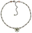 image for necklace Magic Fireball light green chrysolite antique silver (1 flower in the centre; chain with tutui neckline)
