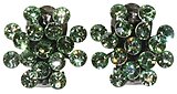 image for earring clip Magic Fireball light green chrysolite antique silver