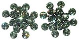 image for earring stud Magic Fireball light green chrysolite antique silver (big)