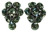 image for earring stud Magic Fireball light green chrysolite antique silver (small)