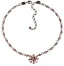 image for necklace Magic Fireball pink vintage rose antique silver (1 flower in the centre; chain with tutui neckline)
