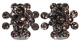 image for earring clip Magic Fireball pink vintage rose antique silver