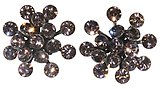 image for earring stud Magic Fireball pink vintage rose antique silver (big)