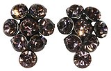 image for earring stud Magic Fireball pink vintage rose antique silver (small)