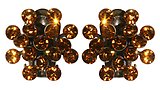 image for earring clip Magic Fireball yellow topaz antique brass