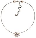 image for necklace pendant Magic Fireball white crystal antique silver