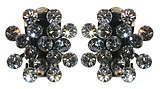 image for earring clip Magic Fireball white crystal antique silver