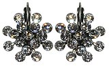 image for earring eurowire Magic Fireball white crystal antique silver