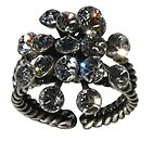 image for ring Magic Fireball white crystal antique silver (big)