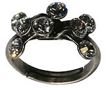 image for ring Magic Fireball white crystal antique silver (small)