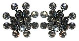 image for earring stud Magic Fireball white crystal antique silver (big)