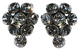 image for earring stud Magic Fireball white crystal antique silver (small)