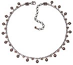 image for necklace Pearl Shadow beige crystal golden shadow antique silver (hang-in pearls along the neckline)