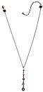 image for necklace-Y Pearl Shadow beige crystal golden shadow antique silver (hang-in crystal golden shadow tutui & pearls in line; chain neckline)