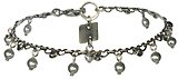 image for bracelet Pearl Shadow grey black diamond antique silver (hang-in 4 mm pearls)