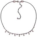 image for necklace Pearl Shadow white crystal antique silver (hang-in 4 mm pearls & PP 32: crystal along half the neckline)