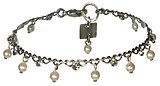 image for bracelet Pearl Shadow white crystal antique silver (hang-in 4 mm pearls)