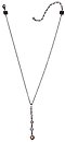 image for necklace-Y Pearl Shadow white crystal antique silver (hang-in pearls & crystal tutui in line; chain neckline)