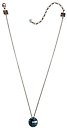 image for necklace pendant Rivoli light blue aquamarine antique silver (14 mm)