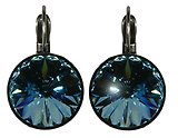 image for earring eurowire Rivoli light blue aquamarine antique silver (14 mm)