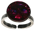 image for ring Rivoli dark rose fuchsia antique silver (14 mm)