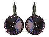 image for earring eurowire Rivoli lila tanzanite antique silver (14 mm)