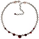 image for necklace Rivoli red siam antique silver (different siam stones along half the chain neckline)