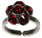 image for ring Disco Balls red siam SS 29 antique silver